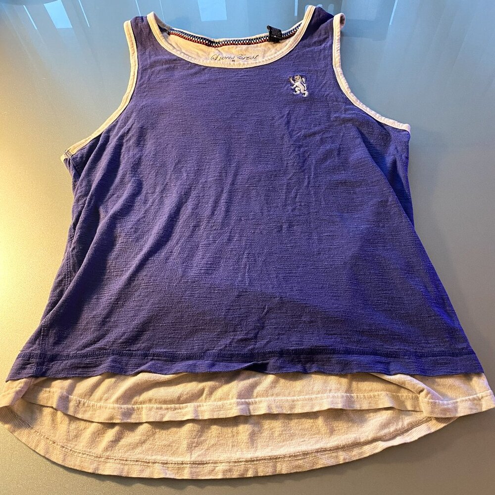 Men's Lion's Crest by English Laundry Eggplant Layered Tank Top L Embroidered